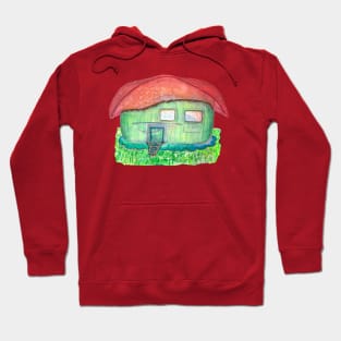 green fantasy cabin Hoodie